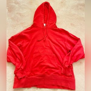 TNA AiryAF Fleece Red Hoodie Size 1 With Cuffed Sleeves and Hood Sweatshirt